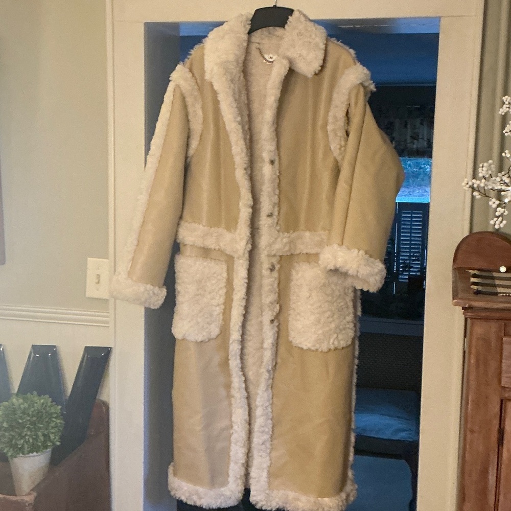 LPA Adriano Cream and Tan Coat